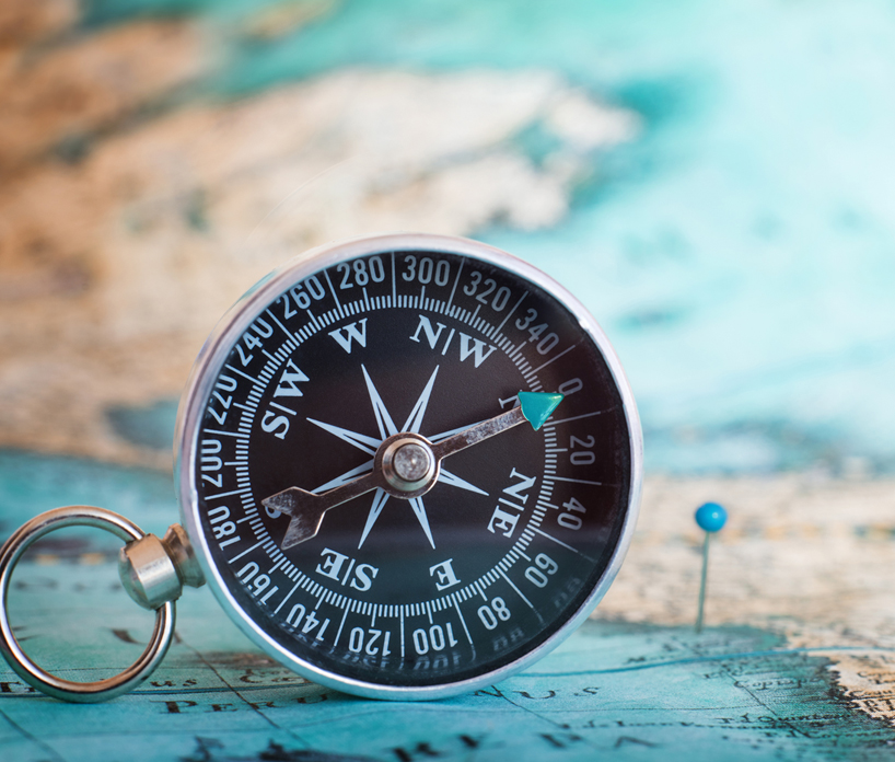 Compass and map